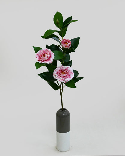 Elegant Artificial Single Stick With Three Rose Flowers Without Vase | 3 feet