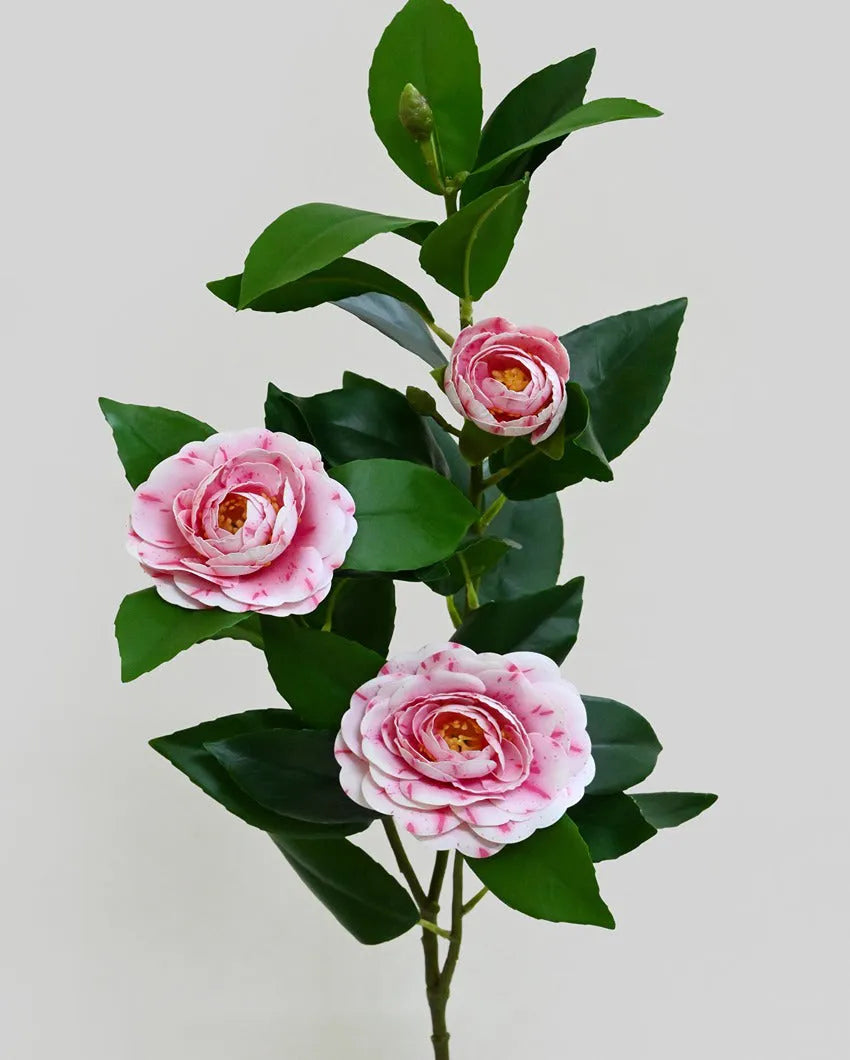 Elegant Artificial Single Stick With Three Rose Flowers Without Vase | 3 feet