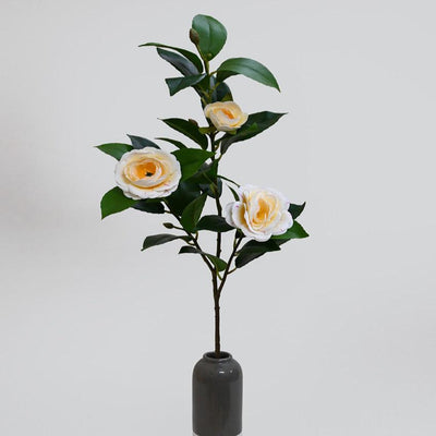 Elegant Artificial Single Stick With Three Rose Flowers Without Vase | 3 feet