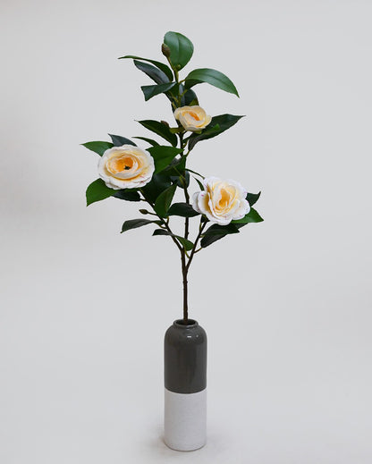 Elegant Artificial Single Stick With Three Rose Flowers Without Vase | 3 feet