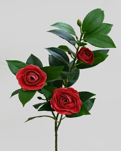 Elegant Artificial Single Stick With Three Rose Flowers Without Vase | 3 feet