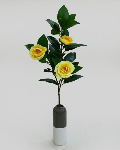 Elegant Artificial Single Stick With Three Rose Flowers Without Vase | 3 feet