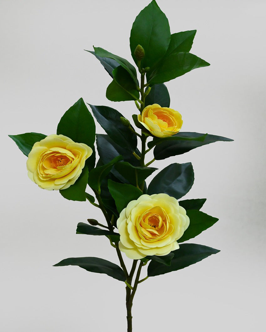 Elegant Artificial Single Stick With Three Rose Flowers Without Vase | 3 feet