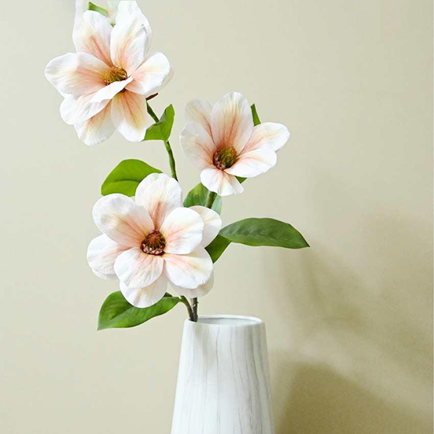 Elegant Artificial Magnolia Flower Sticks Without Vase | 3 feet