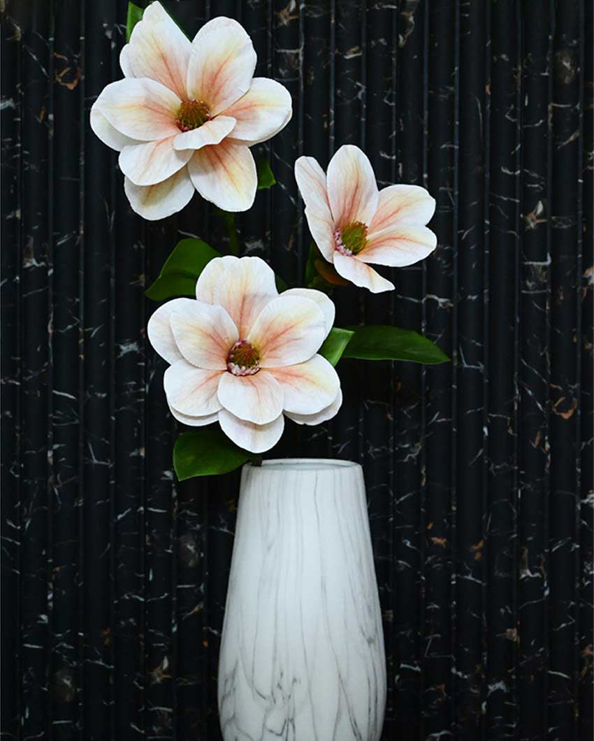 Elegant Artificial Magnolia Flower Sticks Without Vase | 3 Feet