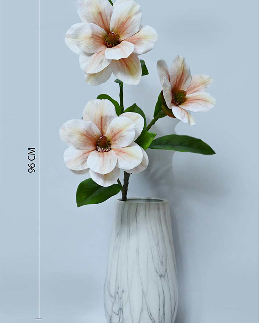 Elegant Artificial Magnolia Flower Sticks Without Vase | 3 Feet