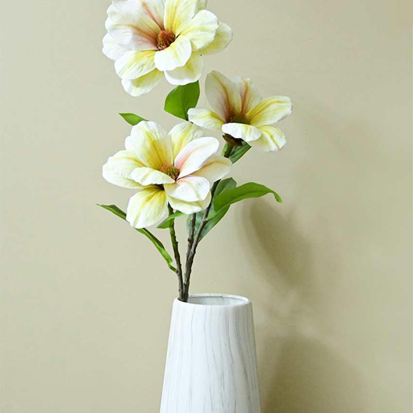 Elegant Artificial Magnolia Flower Sticks Without Vase | 3 Feet