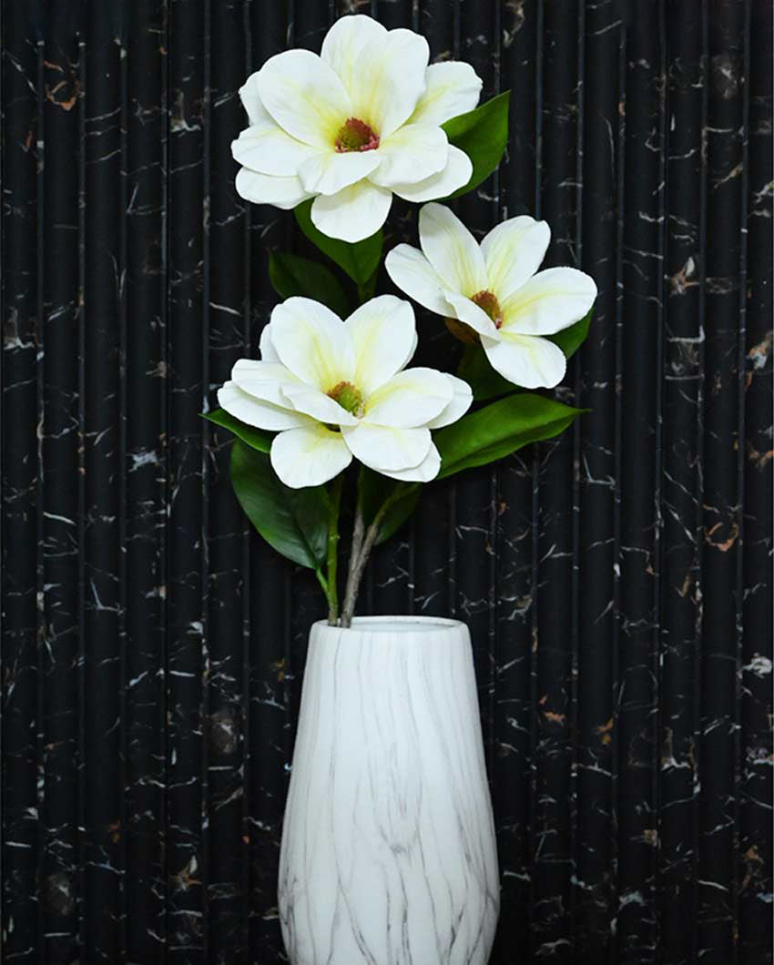 Elegant Artificial Magnolia Flower Sticks Without Vase | 3 Feet