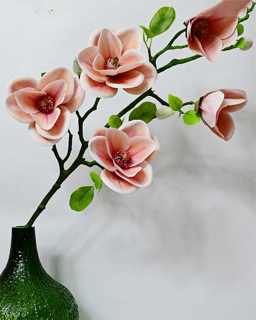 Graceful Artificial Magnolia Flower Sticks Without Vase | 2 Feet