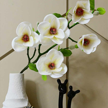 Graceful Artificial Magnolia Flower Sticks Without Vase | 2 Feet