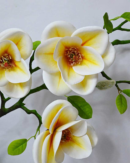 Graceful Artificial Magnolia Flower Sticks Without Vase | 2 Feet