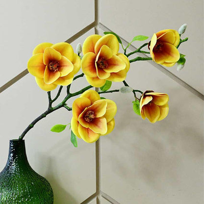 Graceful Artificial Magnolia Flower Sticks Without Vase | 2 Feet