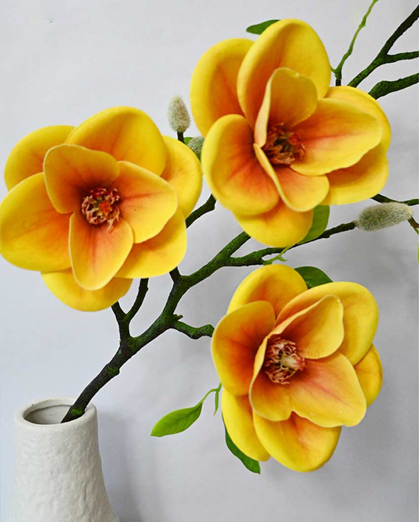 Graceful Artificial Magnolia Flower Sticks Without Vase | 2 Feet