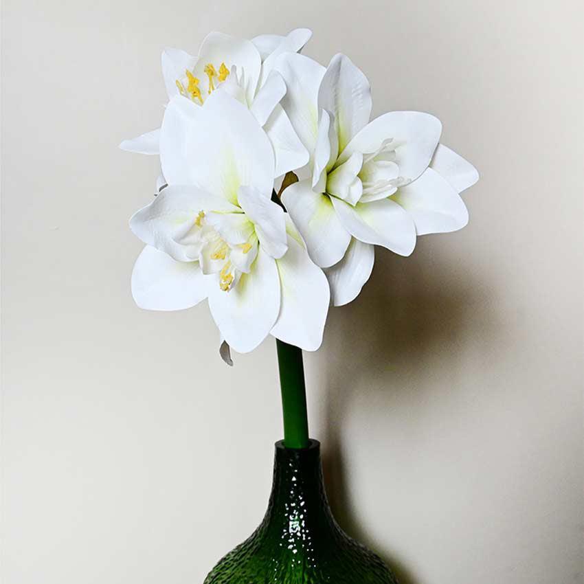 Exotic Artificial Amaryllis Lily Hybrid Bulbs and Realistic Faux Blooms Flower Plant Without Vase | 2 feet