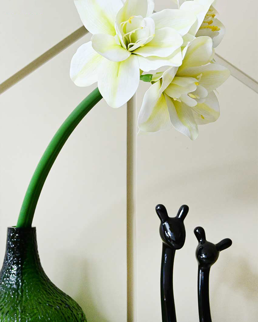 Exotic Artificial Amaryllis Lily Hybrid Bulbs and Realistic Faux Blooms Flower Plant Without Vase | 2 feet