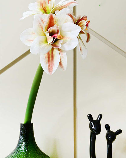 Exotic Artificial Amaryllis Lily Hybrid Bulbs and Realistic Faux Blooms Flower Plant Without Vase | 2 feet