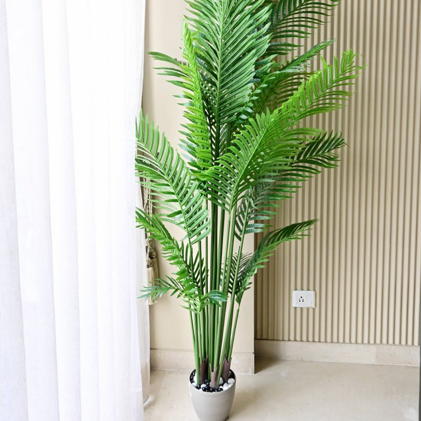 Artificial Areca Palm Plant 21 Leaves With Pot | 6.5 Feet