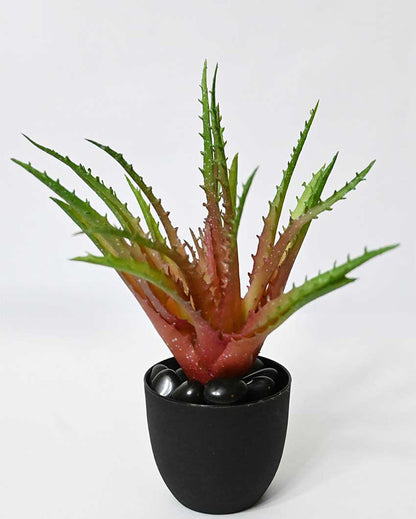 Lush Artificial Aloe Vera Plant with Basic Pot | 9 inches