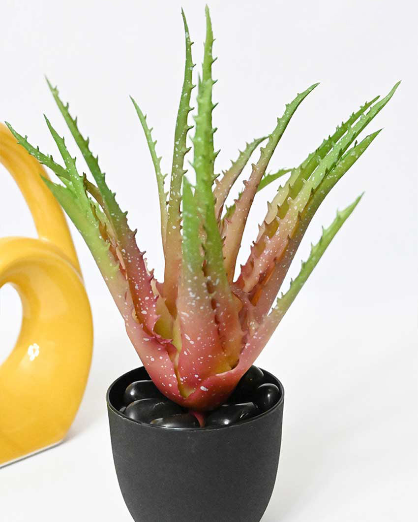 Lush Artificial Aloe Vera Plant with Basic Pot | 9 inches