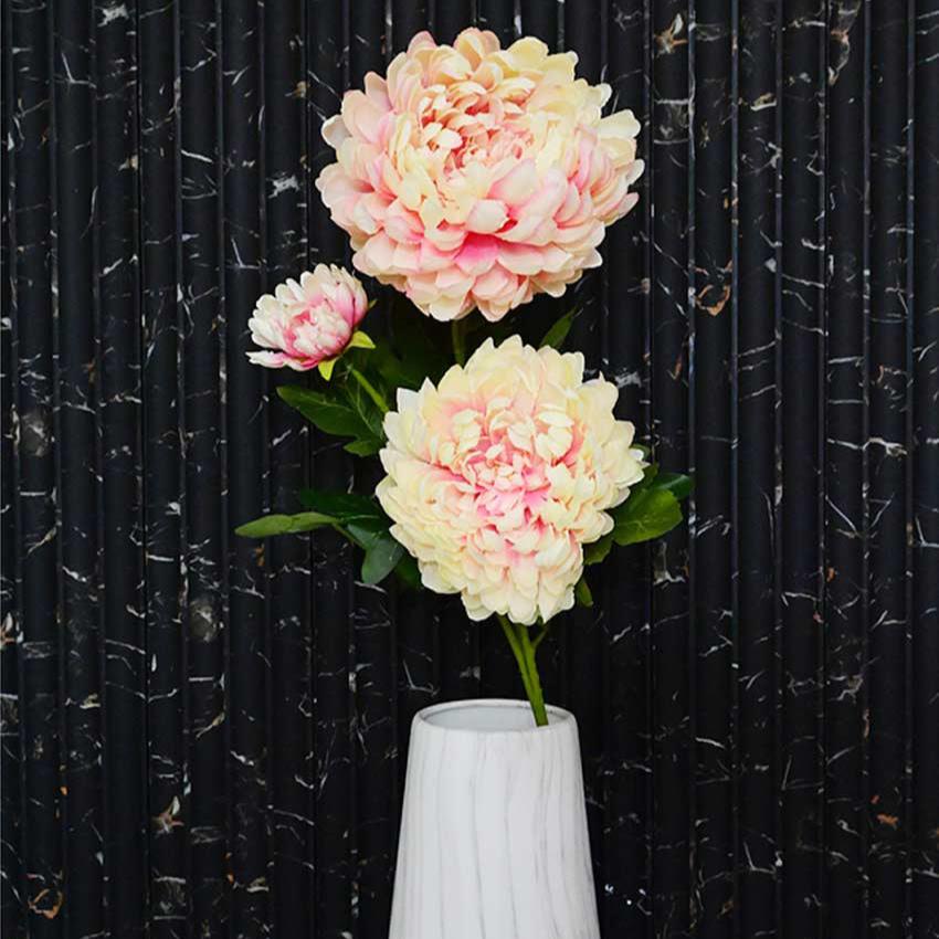 Attractive Artificial Peony Flower Stick Plant Without Vase | 3 Feet