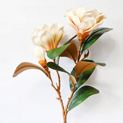 Elegant Artificial Magnolia Branch Flower Without Vase | 2.6 Feet