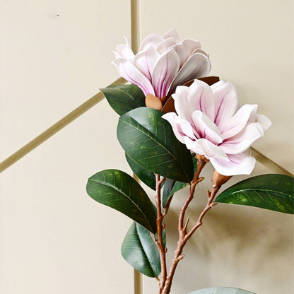 Elegant Artificial Magnolia Branch Flower Without Vase | 2.6 Feet