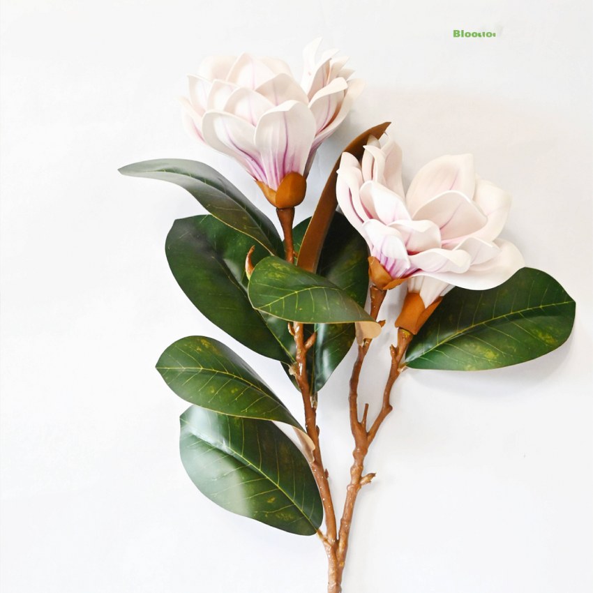 Elegant Artificial Magnolia Branch Flower Without Vase | 2.6 Feet