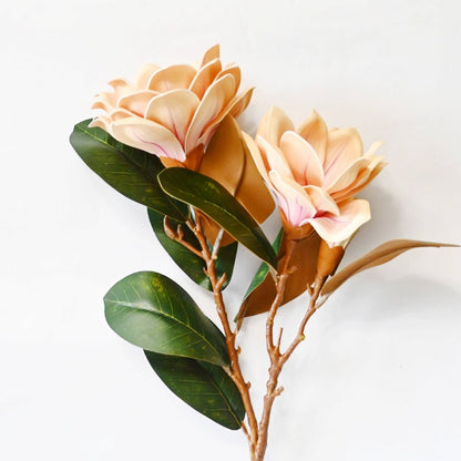 Elegant Artificial Magnolia Branch Flower Without Vase | 2.6 Feet