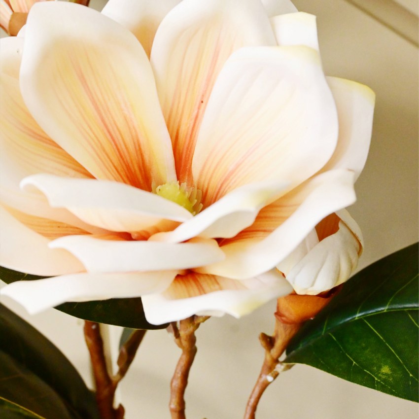 Elegant Artificial Magnolia Branch Flower Without Vase | 2.6 Feet