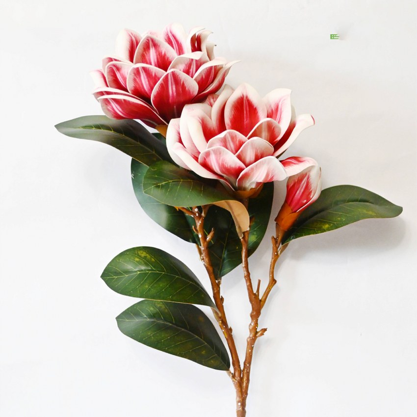 Elegant Artificial Magnolia Branch Flower Without Vase | 2.6 Feet