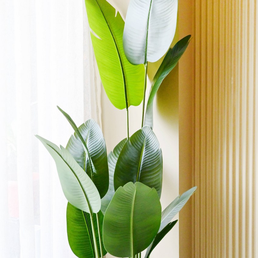 Faux Artificial Banana Leaf Greenery Plant With Pot | 7 Feet