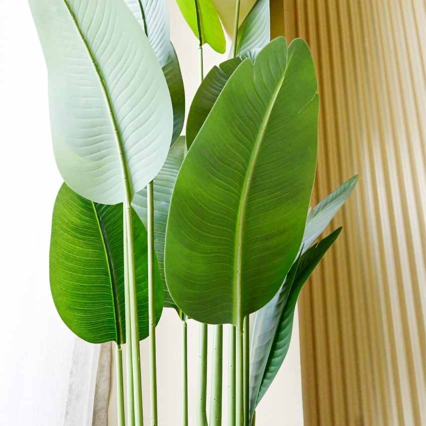 Faux Artificial Banana Leaf Greenery Plant With Pot | 7 Feet