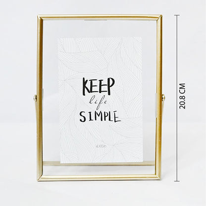 Quote Keep Life Simple Tempered Glass Golden Metal Frame