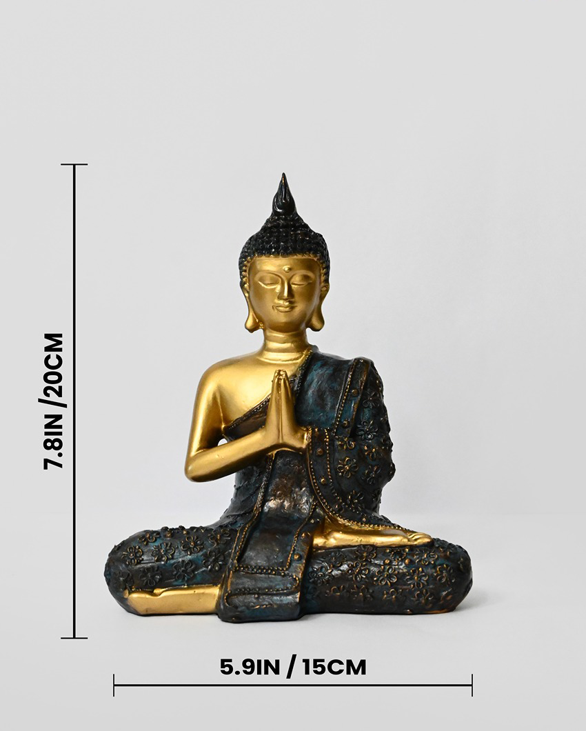 Zen Multicolor Resin Zen Buddha Statue | 6 x 4 x 8 inches