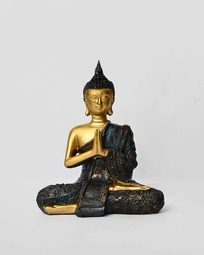 Zen Multicolor Resin Zen Buddha Statue | 6 x 4 x 8 inches