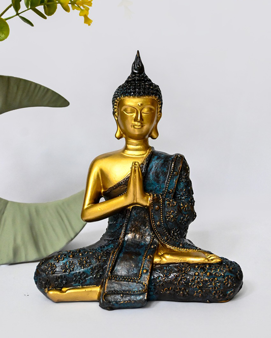 Zen Multicolor Resin Zen Buddha Statue | 6 x 4 x 8 inches