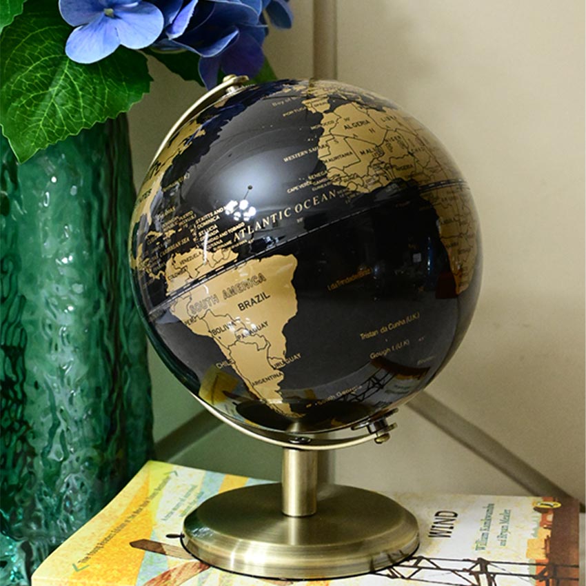 Classic Elegance Globe On Metal Stand | 6 x 8 inches