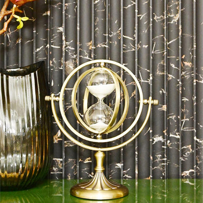 Timeless Charm Brass Golden Rotating Hourglass | 4 x 9 inches