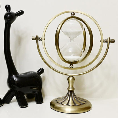Timeless Charm Brass Golden Rotating Hourglass | 4 x 9 inches