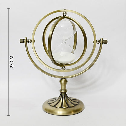 Timeless Charm Brass Golden Rotating Hourglass | 4 x 9 inches
