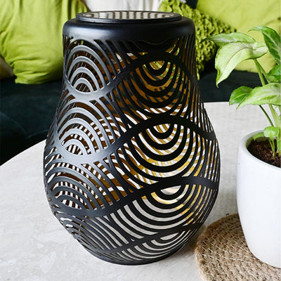 Refined Glow Metal Enclosed Solar Lantern Accent | 5 x 8 inches