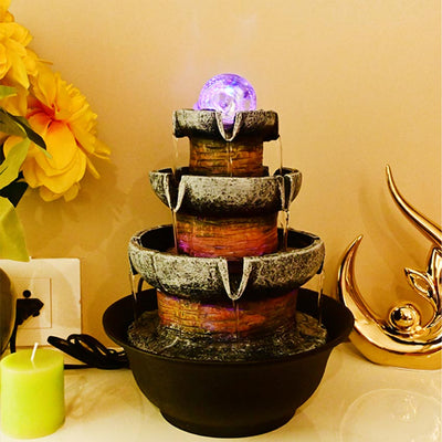 Tranquil Harmony Indoor Tabletop Water Fountain Decor | 8 x 4 x 11 inches