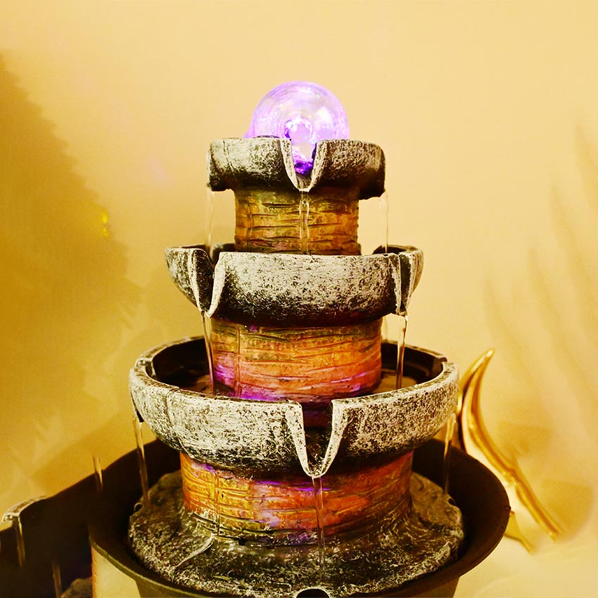 Tranquil Harmony Indoor Tabletop Water Fountain Decor | 8 x 4 x 11 inches