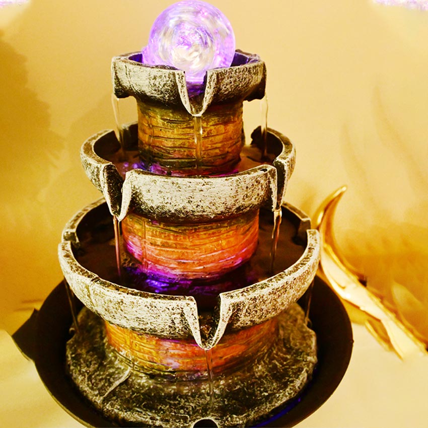Tranquil Harmony Indoor Tabletop Water Fountain Decor | 8 x 4 x 11 inches