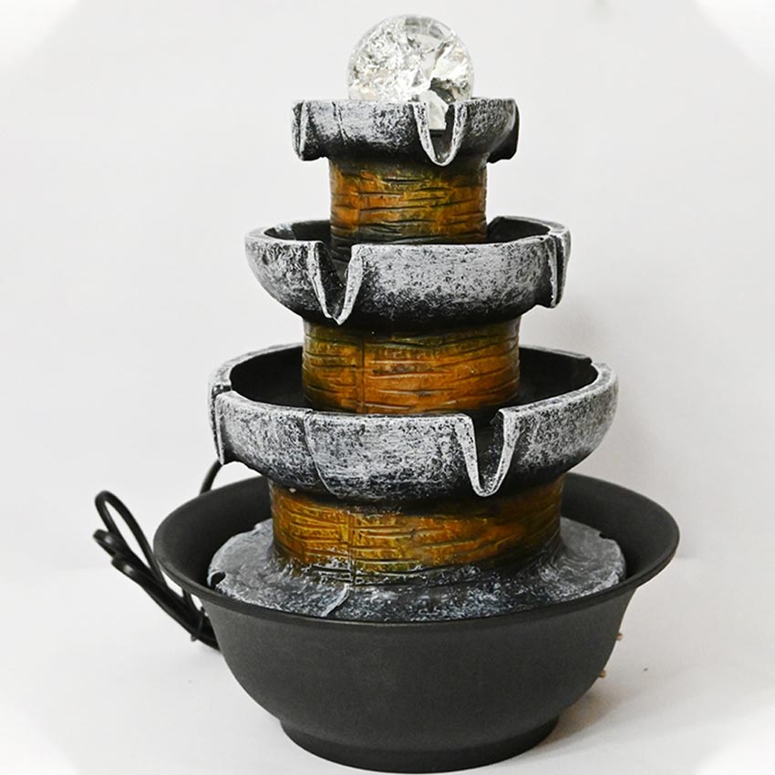 Tranquil Harmony Indoor Tabletop Water Fountain Decor | 8 x 4 x 11 inches
