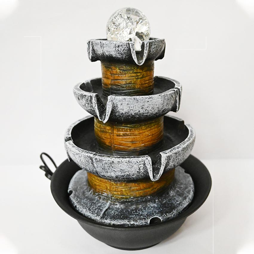 Tranquil Harmony Indoor Tabletop Water Fountain Decor | 8 x 4 x 11 inches