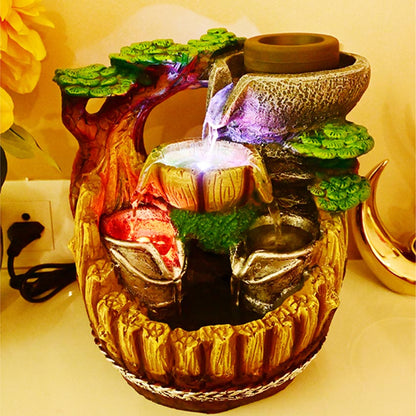 Graceful Cascading Tabletop Waterfall Fountain for Serenity | 6 x 4 x 10 inches
