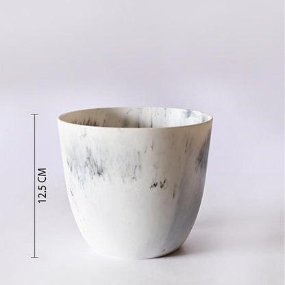 Modern Artistic White Tie Dye Indoor Planter Pot Without Plant | 6 x 5 inches