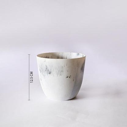 Modern Artistic White Tie Dye Indoor Planter Pot Without Plant | 6 x 5 inches