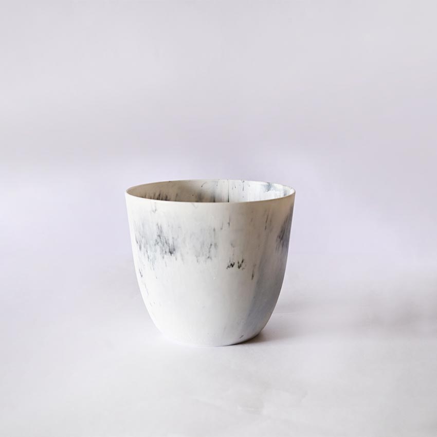 Modern Artistic White Tie Dye Indoor Planter Pot Without Plant | 6 x 5 inches